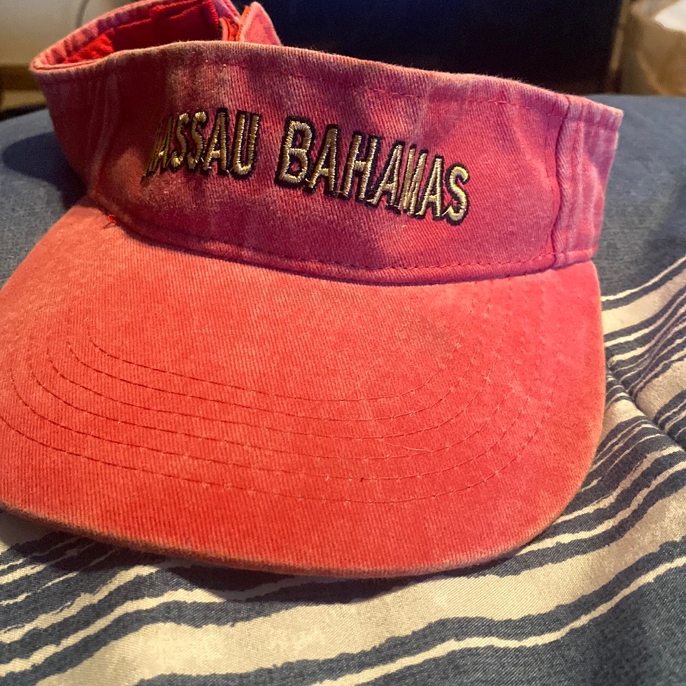Nassau Bahamas salmon Velcro adjust visor